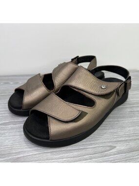 Wolky Nimes Sandals Metallic Bronze Leather Comfort Strappy Womens US 8 EU 39